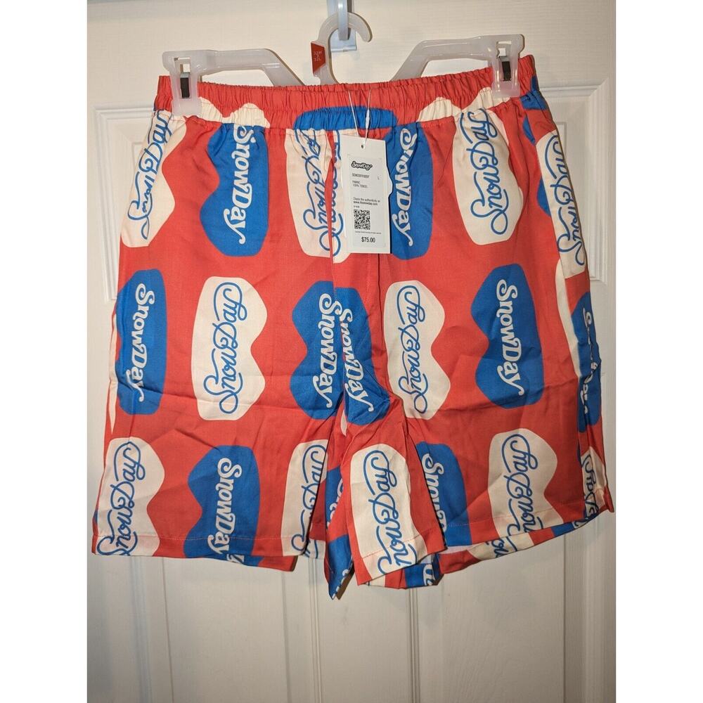 Snowday Shorts Men's Large Ski Goggles All Over Print Flat Front